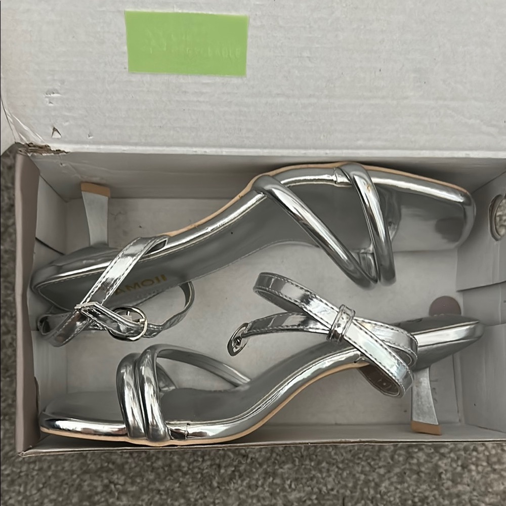 Silver Strappy Heels